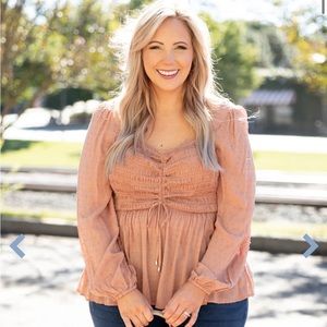 Rushing Back Top, Mauve